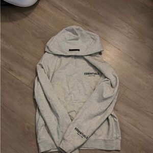 Essentials Men's Light Gray Pullover Hoodie with Chest Logo